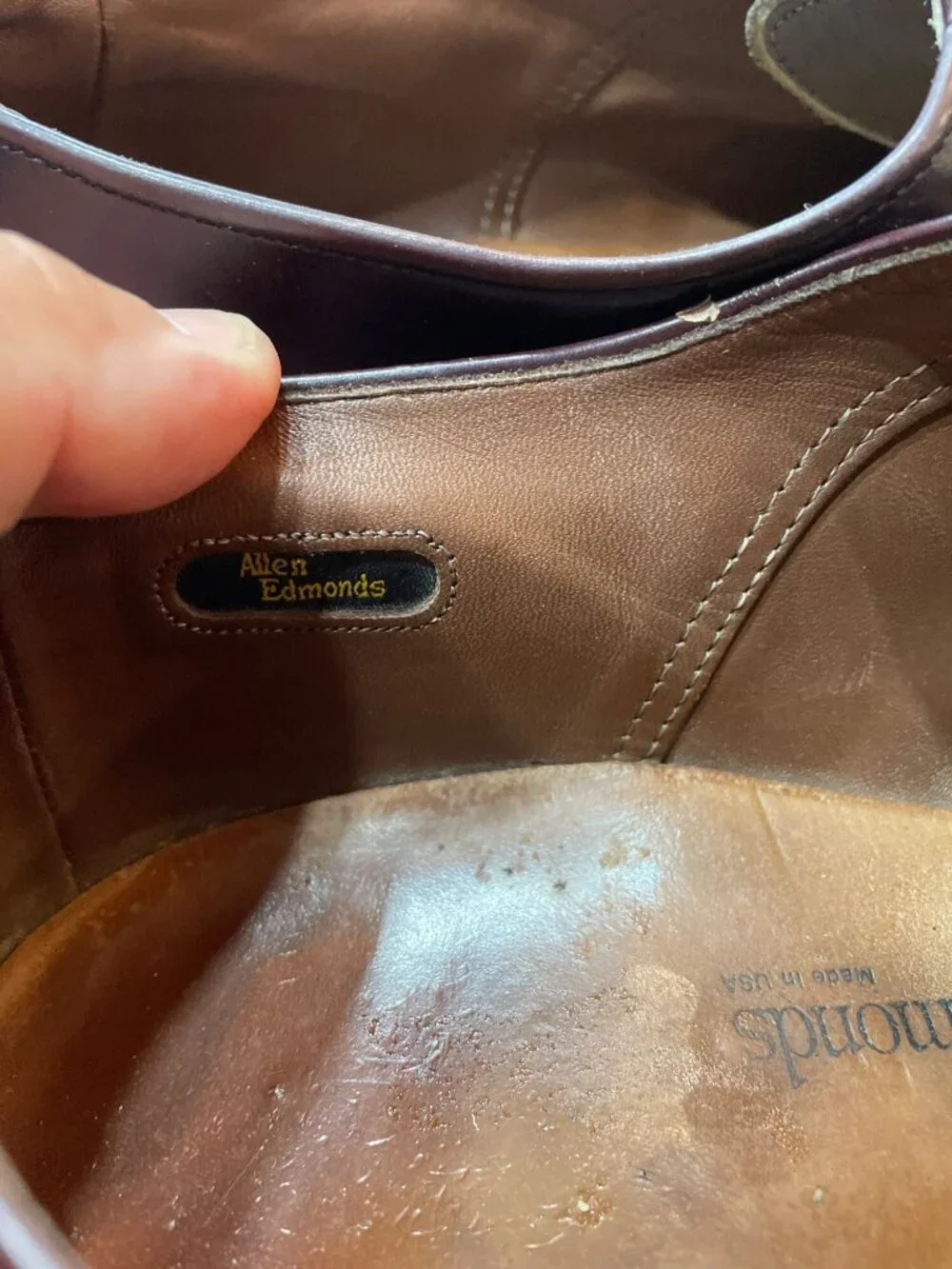 Allen Edmonds Park Avenue mens brown leather cap oxfords shoes sz 12D SKU 10458